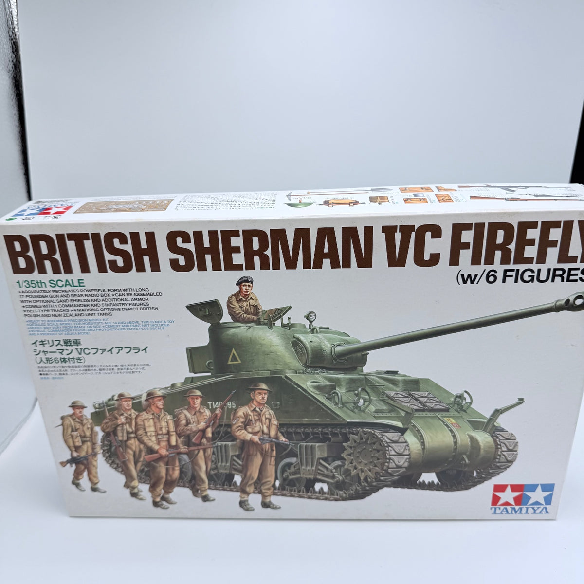TAMIYA 1/35 British Tank VC Sherman Firefly With 6 Figures Plastic Model