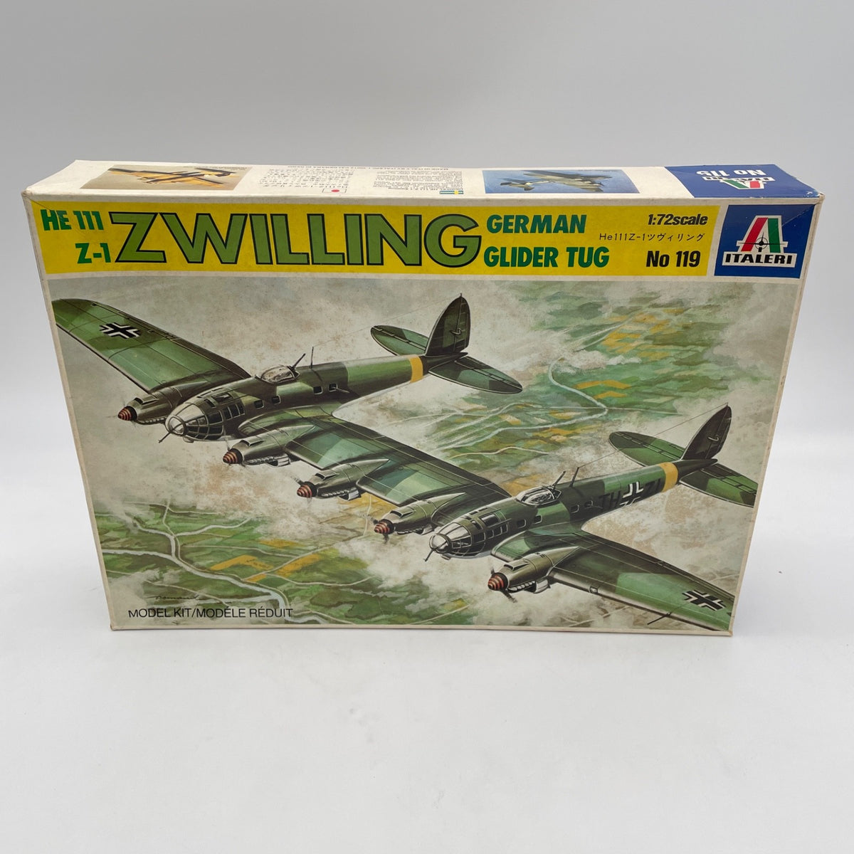 Italeri Heinkel HE 111 Z-1 Zwilling Glider tug 1:72 Scale Kit 119 Japan
