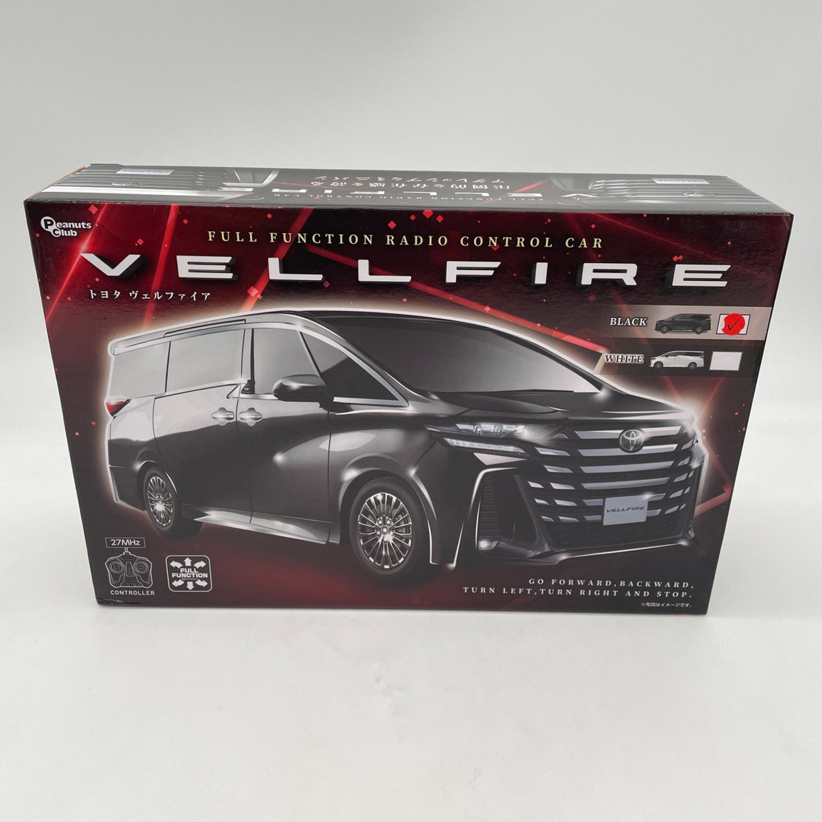 Toyota Vellfire Full Function Radio Control Car Peanuts Club Black JP