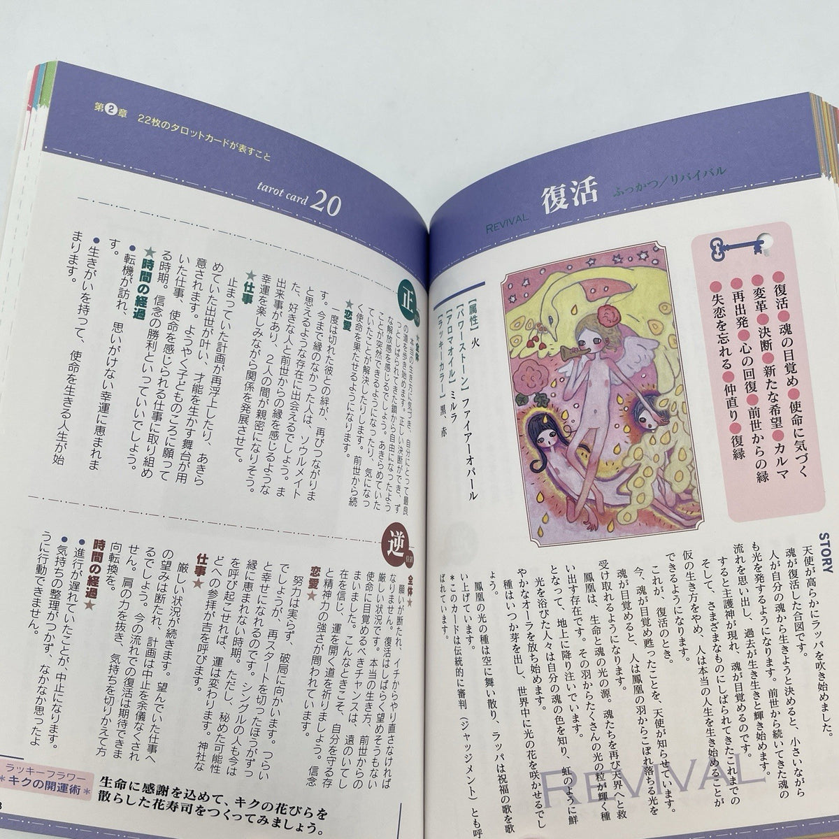 Spiritual Tarot cards deck 22 sheets Aya Takano Introduction Beginners