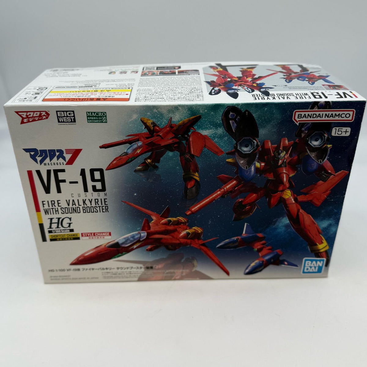 Bandai HG Macross7 1/100 VF-19 Fire Valkyrie with Sound Booster Model Kit JAPAN