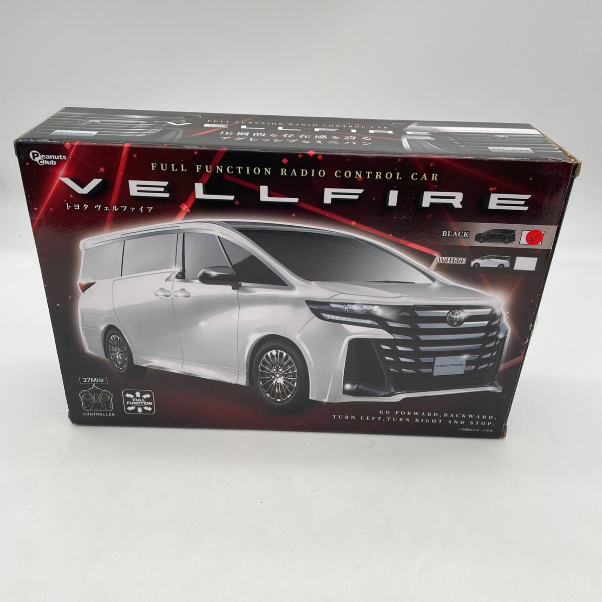 Toyota Vellfire Full Function Radio Control Car Peanuts Club Black JP