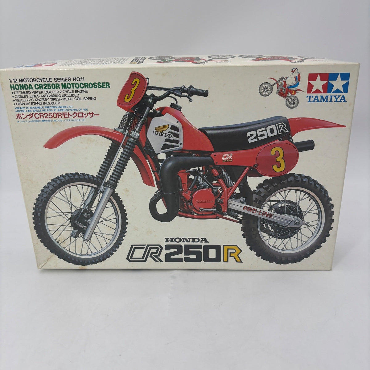 TAMIYA 1/12 Honda CR250R Motocrosser Motorcycle Series No.11 Display Model Kit