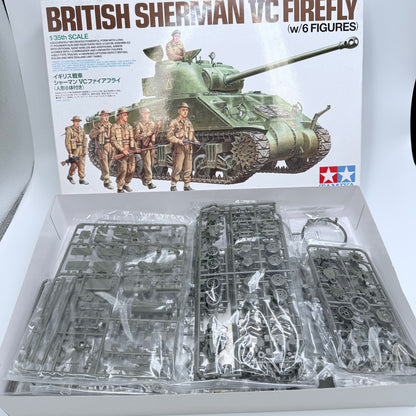 TAMIYA 1/35 British Tank VC Sherman Firefly With 6 Figures Plastic Model