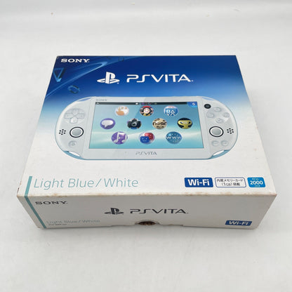 SONY PlayStation PS Vita PCH 2000 Light Blue White Console Charger Tested w/Box