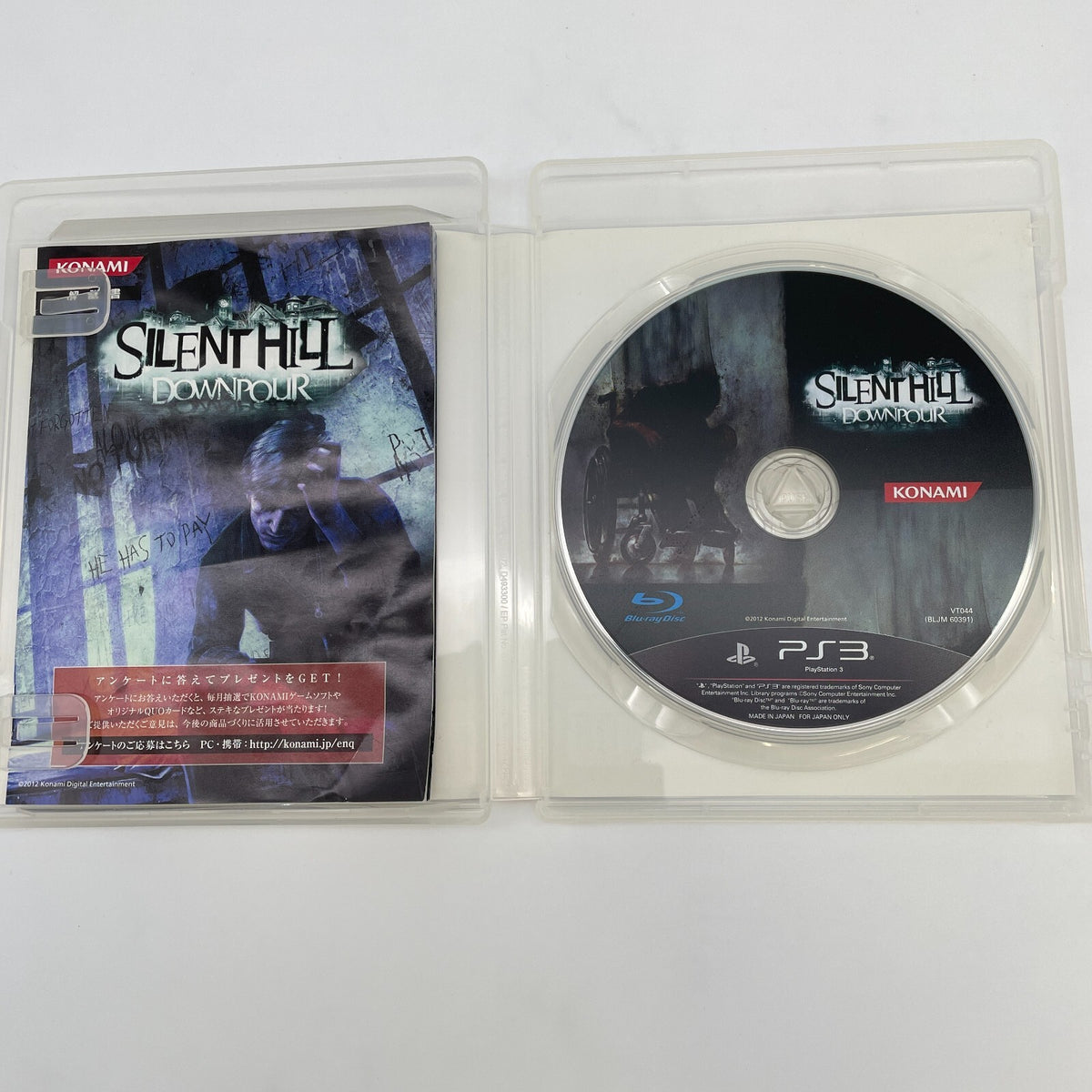 PS3 Silent Hill Downpour Sony PlayStation 3 KONAMI Japan Import