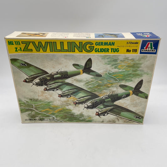 Italeri Heinkel HE 111 Z-1 Zwilling Glider tug 1:72 Scale Kit 119 Japan