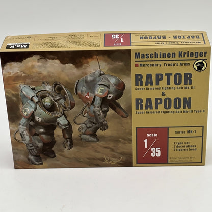 1/35 Raptor & Rapoon (set of 2) Plastic model Ma.K Maschinen Krieger Aquamarine