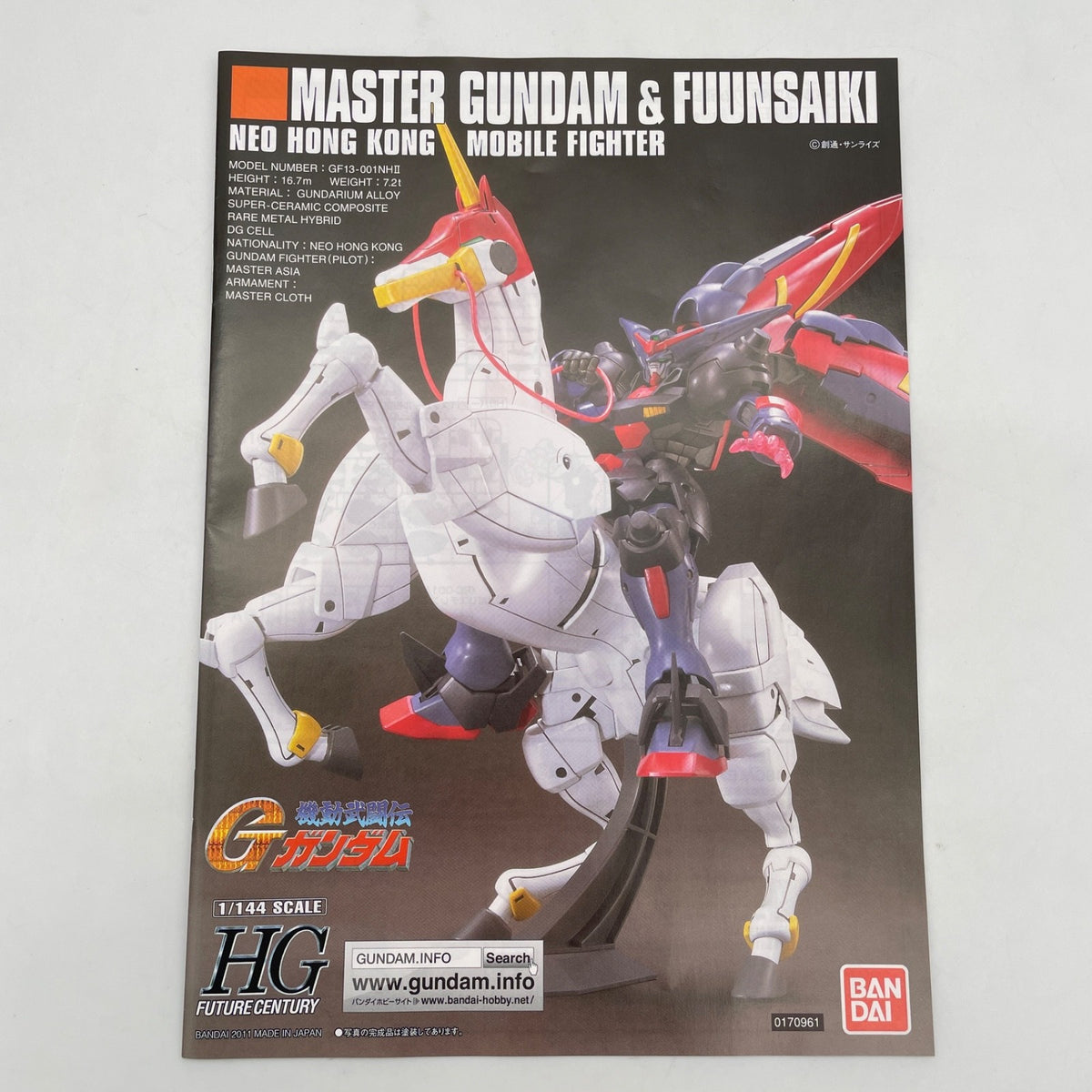 BANDAI 1/144 HGFC Master Gundam and Fuunsaiki Mobile Fighter G Gundam Model kit