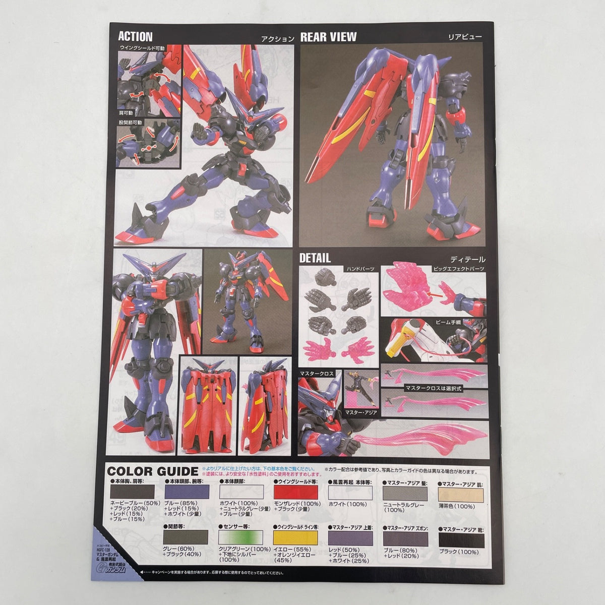 BANDAI 1/144 HGFC Master Gundam and Fuunsaiki Mobile Fighter G Gundam Model kit