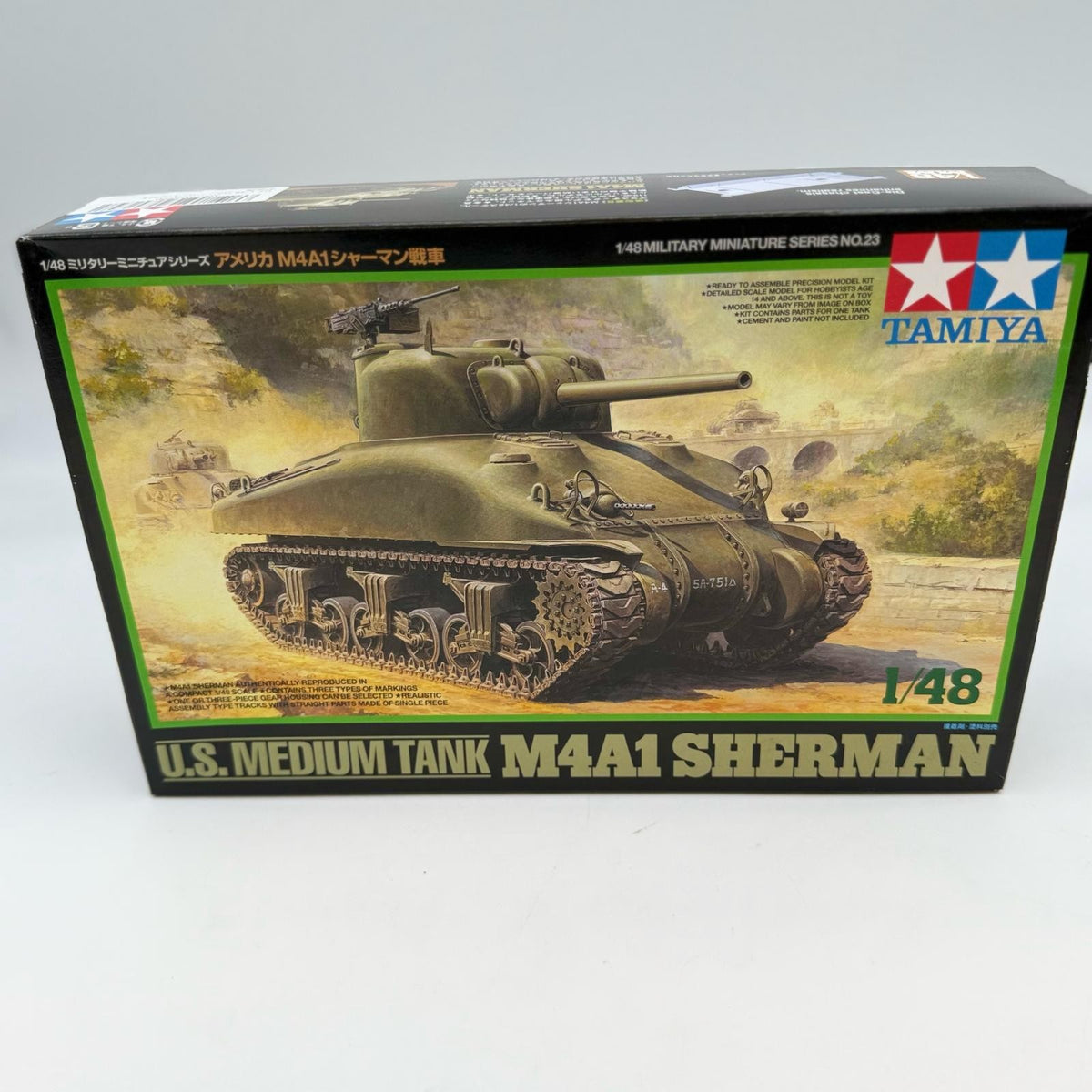 Tamiya 1/48 Military No.23 U.S. Army M4A1 Sherman Tank Plastic Model kit japan