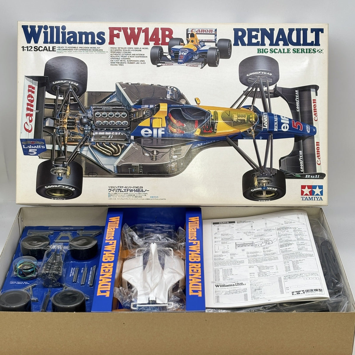 TAMIYA 1/12 Williams FW14B Renault Big Scale Series No.29 Plastic Model Kit