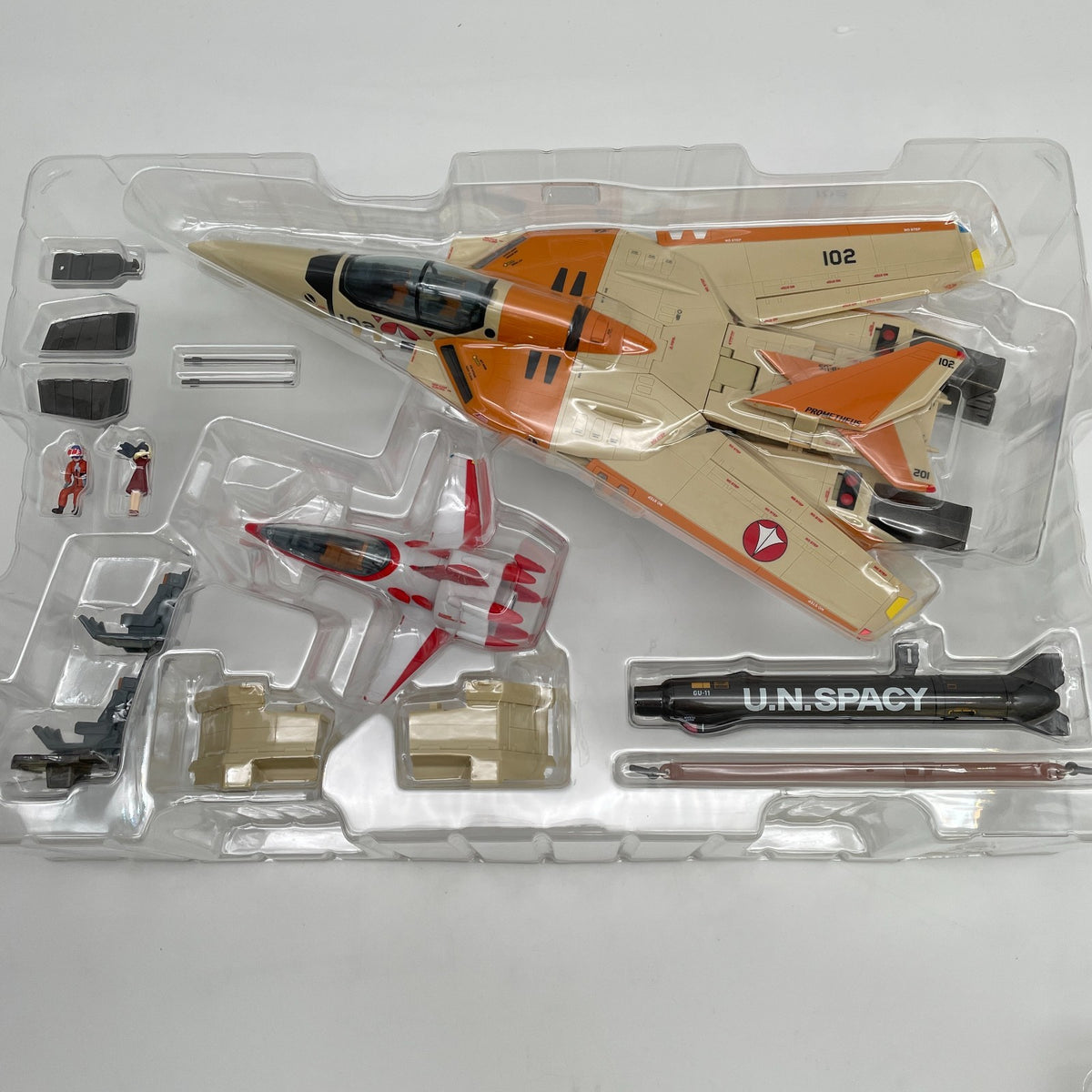 DX Chogokin VF-1D Macross Valkyrie & Fun Racer Figure BANDAI Japan