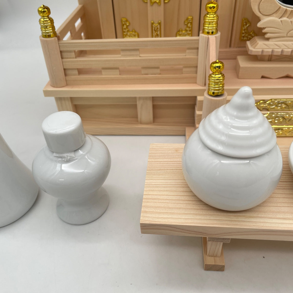 Japan Shinto Altar Wooden KAMIDANA Home Size with 11 Items