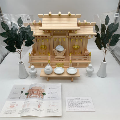 Japan Shinto Altar Wooden KAMIDANA Home Size with 11 Items