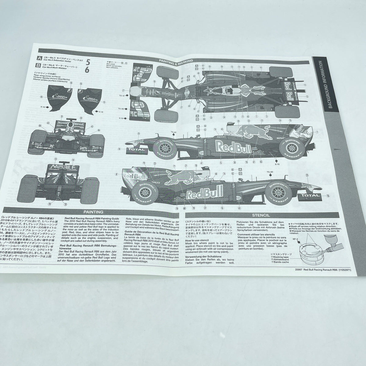 Tamiya 1/20 Red Bull Racing Renault RB6 GP Collection No.67 Display Model Kit