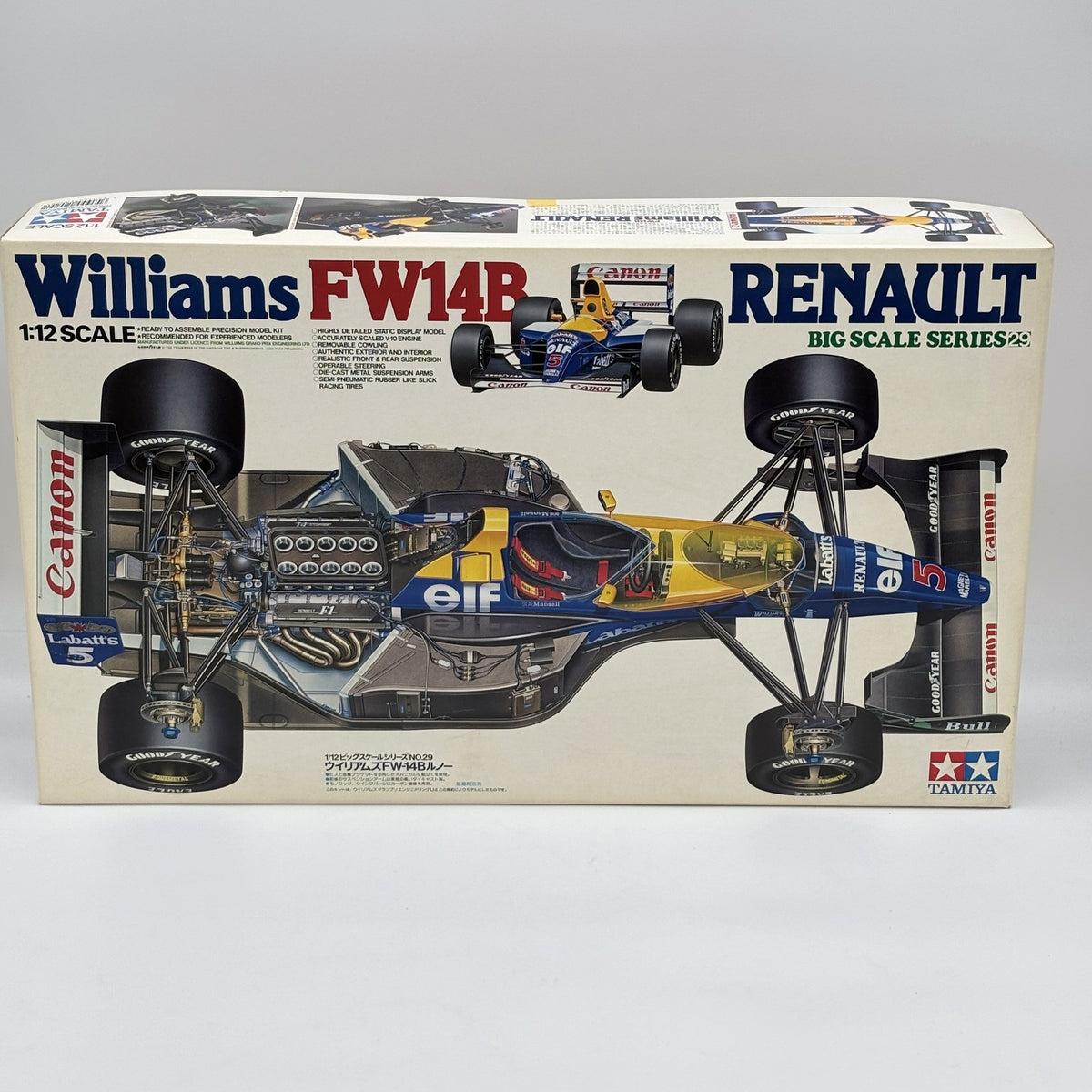 TAMIYA 1/12 Williams FW14B Renault Big Scale Series No.29 Plastic Model Kit