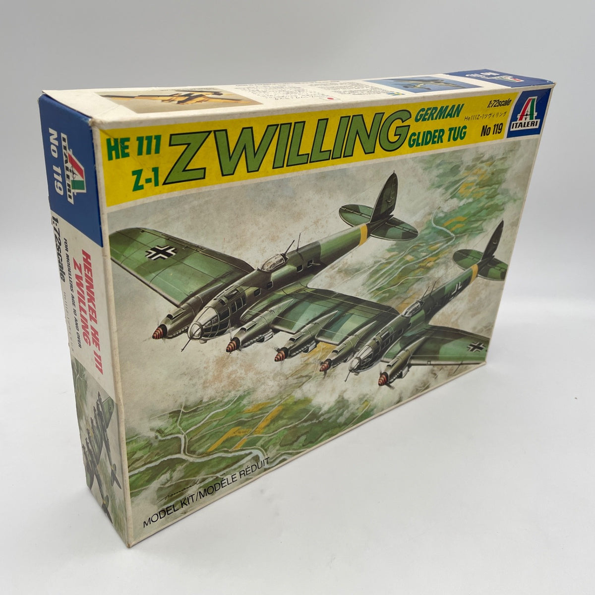 Italeri Heinkel HE 111 Z-1 Zwilling Glider tug 1:72 Scale Kit 119 Japan